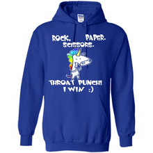 Load image into Gallery viewer, Funny Crazy Unicorn - Rock Paper Scissors Throat Punch I Win # Zawin store