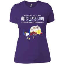 Load image into Gallery viewer, Welcome to camp Quitcherbitchin a certified happy camper area Snoopy # Zawin