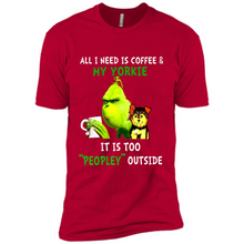 Load image into Gallery viewer, Grinch All I need is coffee and my Yorkie it is too peopley outside