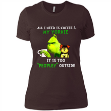 Load image into Gallery viewer, Grinch All I need is coffee and my Yorkie it is too peopley outside