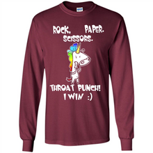 Load image into Gallery viewer, Funny Crazy Unicorn - Rock Paper Scissors Throat Punch I Win # Zawin store