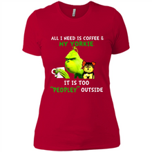 Load image into Gallery viewer, Grinch All I need is coffee and my Yorkie it is too peopley outside