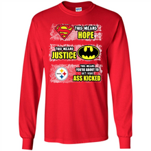Load image into Gallery viewer, PITTSBURGH STEELERS SUPERMAN MEANS HOPE BATMAN