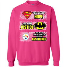 Load image into Gallery viewer, PITTSBURGH STEELERS SUPERMAN MEANS HOPE BATMAN