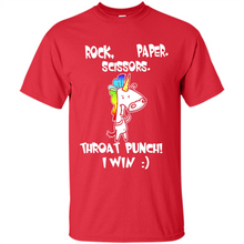 Load image into Gallery viewer, Funny Crazy Unicorn - Rock Paper Scissors Throat Punch I Win # Zawin store