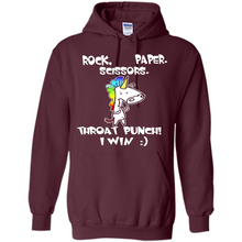 Load image into Gallery viewer, Funny Crazy Unicorn - Rock Paper Scissors Throat Punch I Win # Zawin store