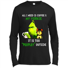 Load image into Gallery viewer, Grinch All I need is coffee and my Yorkie it is too peopley outside