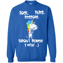 Load image into Gallery viewer, Funny Crazy Unicorn - Rock Paper Scissors Throat Punch I Win # Zawin store
