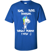 Load image into Gallery viewer, Funny Crazy Unicorn - Rock Paper Scissors Throat Punch I Win # Zawin store