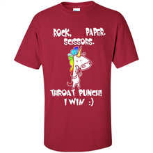 Load image into Gallery viewer, Funny Crazy Unicorn - Rock Paper Scissors Throat Punch I Win # Zawin store