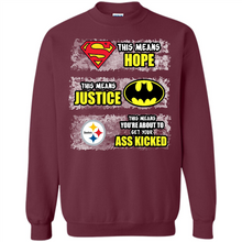 Load image into Gallery viewer, PITTSBURGH STEELERS SUPERMAN MEANS HOPE BATMAN
