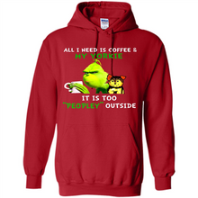 Load image into Gallery viewer, Grinch All I need is coffee and my Yorkie it is too peopley outside