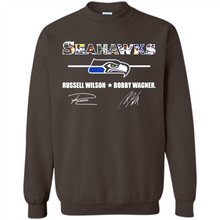 Load image into Gallery viewer, Seahawks Russell Wilson Bobby Wagner Signatures Football Fans