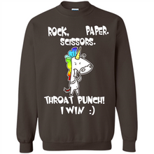Load image into Gallery viewer, Funny Crazy Unicorn - Rock Paper Scissors Throat Punch I Win # Zawin store