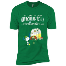 Load image into Gallery viewer, Welcome to camp Quitcherbitchin a certified happy camper area Snoopy # Zawin