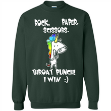 Load image into Gallery viewer, Funny Crazy Unicorn - Rock Paper Scissors Throat Punch I Win # Zawin store