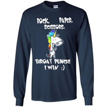 Load image into Gallery viewer, Funny Crazy Unicorn - Rock Paper Scissors Throat Punch I Win # Zawin store