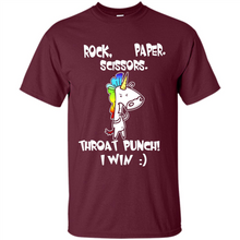 Load image into Gallery viewer, Funny Crazy Unicorn - Rock Paper Scissors Throat Punch I Win # Zawin store