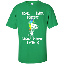 Load image into Gallery viewer, Funny Crazy Unicorn - Rock Paper Scissors Throat Punch I Win # Zawin store