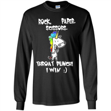 Load image into Gallery viewer, Funny Crazy Unicorn - Rock Paper Scissors Throat Punch I Win # Zawin store