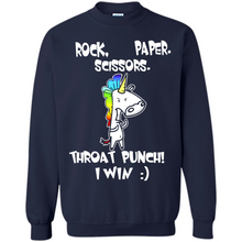 Load image into Gallery viewer, Funny Crazy Unicorn - Rock Paper Scissors Throat Punch I Win # Zawin store