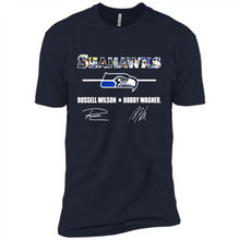 Load image into Gallery viewer, Seahawks Russell Wilson Bobby Wagner Signatures Football Fans