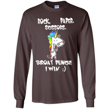Load image into Gallery viewer, Funny Crazy Unicorn - Rock Paper Scissors Throat Punch I Win # Zawin store