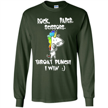 Load image into Gallery viewer, Funny Crazy Unicorn - Rock Paper Scissors Throat Punch I Win # Zawin store