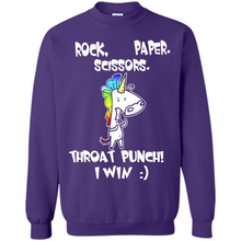 Load image into Gallery viewer, Funny Crazy Unicorn - Rock Paper Scissors Throat Punch I Win # Zawin store