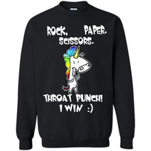 Load image into Gallery viewer, Funny Crazy Unicorn - Rock Paper Scissors Throat Punch I Win # Zawin store