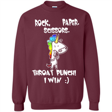 Load image into Gallery viewer, Funny Crazy Unicorn - Rock Paper Scissors Throat Punch I Win # Zawin store