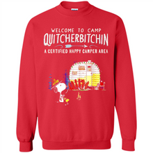 Load image into Gallery viewer, Welcome to camp Quitcherbitchin a certified happy camper area Snoopy # Zawin