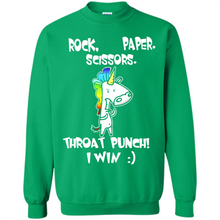 Load image into Gallery viewer, Funny Crazy Unicorn - Rock Paper Scissors Throat Punch I Win # Zawin store