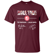 Load image into Gallery viewer, Roll Tide Alabama Crimson Tua Tagovailoa Jalen Hurts Signatures Shirt Roll Tide Alabama Crimson Tua Tagovailoa Jalen Hurts Signatures