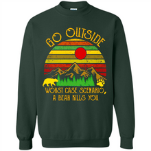 Load image into Gallery viewer, Go Outside Worst Case Scenario A Bear Kills You Vintage Retro Sunset # Zawin store