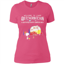 Load image into Gallery viewer, Welcome to camp Quitcherbitchin a certified happy camper area Snoopy # Zawin