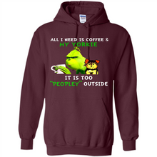 Load image into Gallery viewer, Grinch All I need is coffee and my Yorkie it is too peopley outside