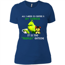 Load image into Gallery viewer, Grinch All I need is coffee and my Yorkie it is too peopley outside