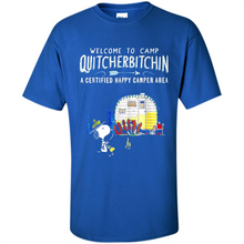 Load image into Gallery viewer, Welcome to camp Quitcherbitchin a certified happy camper area Snoopy # Zawin