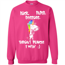 Load image into Gallery viewer, Funny Crazy Unicorn - Rock Paper Scissors Throat Punch I Win # Zawin store