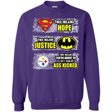 Load image into Gallery viewer, PITTSBURGH STEELERS SUPERMAN MEANS HOPE BATMAN