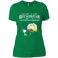Load image into Gallery viewer, Welcome to camp Quitcherbitchin a certified happy camper area Snoopy # Zawin