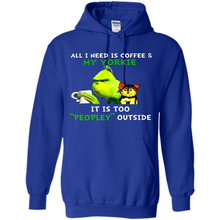 Load image into Gallery viewer, Grinch All I need is coffee and my Yorkie it is too peopley outside