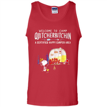 Load image into Gallery viewer, Welcome to camp Quitcherbitchin a certified happy camper area Snoopy # Zawin