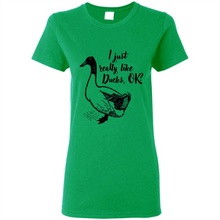 Load image into Gallery viewer, I Just Really Like Ducks, OK Shirt