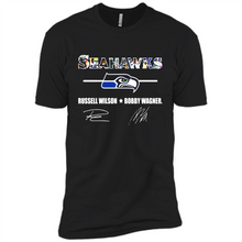 Load image into Gallery viewer, Seahawks Russell Wilson Bobby Wagner Signatures Football Fans
