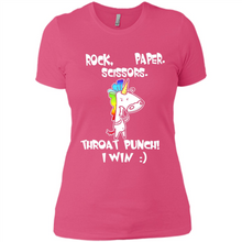 Load image into Gallery viewer, Funny Crazy Unicorn - Rock Paper Scissors Throat Punch I Win # Zawin store