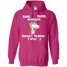 Load image into Gallery viewer, Funny Crazy Unicorn - Rock Paper Scissors Throat Punch I Win # Zawin store