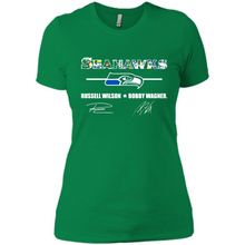 Load image into Gallery viewer, Seahawks Russell Wilson Bobby Wagner Signatures Football Fans