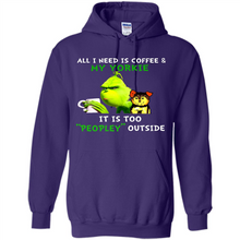 Load image into Gallery viewer, Grinch All I need is coffee and my Yorkie it is too peopley outside